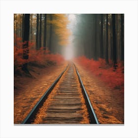 Endless track in woods  Canvas Print