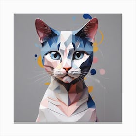 Low Poly Cat Canvas Print