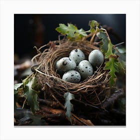 Bird Nest With Eggs Canvas Print