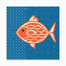 Fish Shaul Nautical Orange (4) Canvas Print