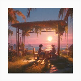 Sunset At The Beach Canvas Print