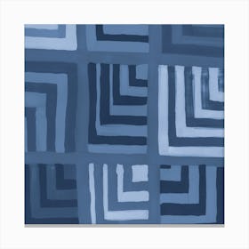 Painted Color Block Squares In Blue Canvas Print