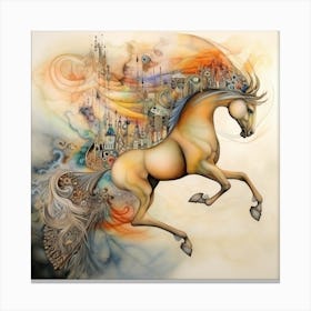 Surreal Horse In The City Canvas Print