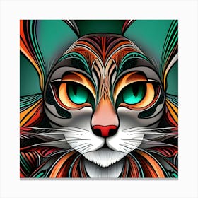 Psychedelic Cat 3 Canvas Print