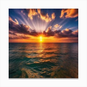 Sunset Over The Ocean 234 Canvas Print