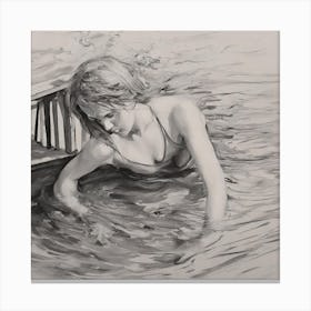 Woman In Water Canvas Print