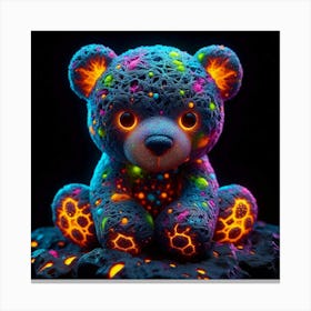 Glow In The Dark Teddy Bear Canvas Print