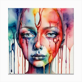 Watercolor Of A Woman 22 Canvas Print