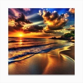 Sunset On The Beach 338 Canvas Print