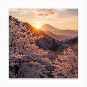 Sunrise Over Mt Fuji Canvas Print