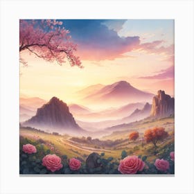 Pink Roses Canvas Print