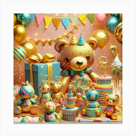 Golden Birthday Party Vibes 1 Canvas Print