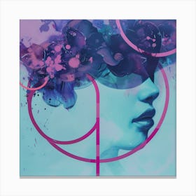 Magenta, purple, blue surreal woman portrait Canvas Print