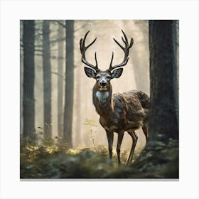 Deer In The Forest 196 Canvas Print