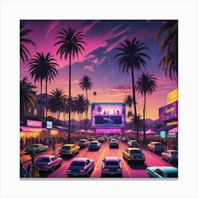 Sunset In Los Angeles Canvas Print