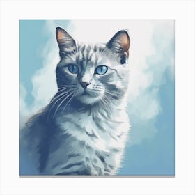 Blue Cat Canvas Print