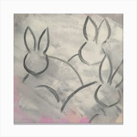 Rabbits 3, Abstract, Oils  Canvas Print