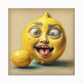 Lemon Face Canvas Print