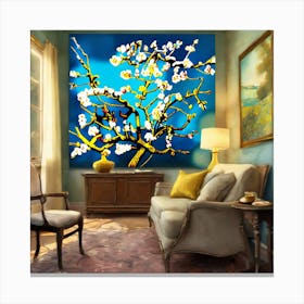 Almond Blossom, Vincent Van Gogh Living Room 2 Canvas Print