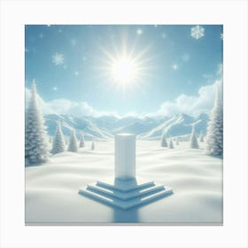 Pillar In The Snow Canvas Print