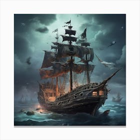 A ghost pirate ship 10 Canvas Print