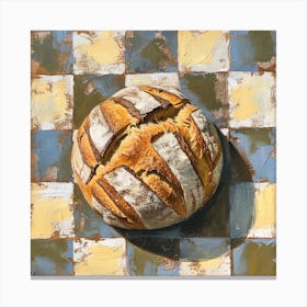 Rustic Bread Pastel Checkerboard 4 Canvas Print