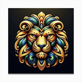 Lion head tribal 2 Canvas Print