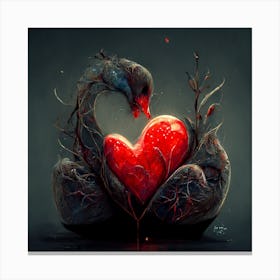 Swan Heart Canvas Print