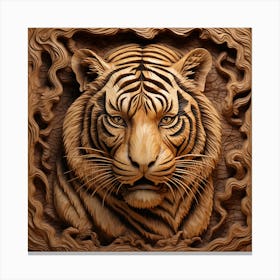 Tiger Carving 2 Canvas Print