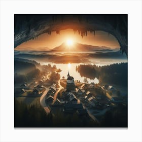 Sunrise In A Cave 1 Canvas Print