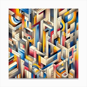 A mixture of modern abstract art, plastic art, surreal art, oil painting abstract painting art deco architecture 14 Canvas Print