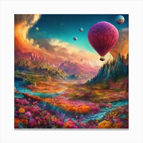 Hot Air Balloon In The Sky Canvas Print