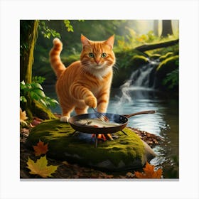 Leonardo Phoenix 09 A Vibrant Orange Tabby Cat With Bright Gre 3 Canvas Print