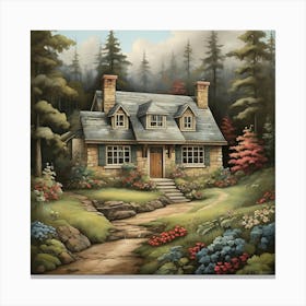 Cottage In The Woods 1 Canvas Print