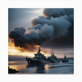 Naval Warfare - Ships at Sea 8 Canvas Print