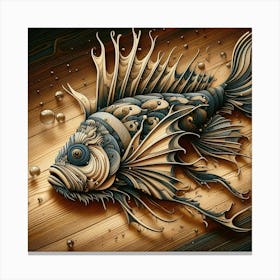 Ornate Fish Among Bubbles Canvas Print