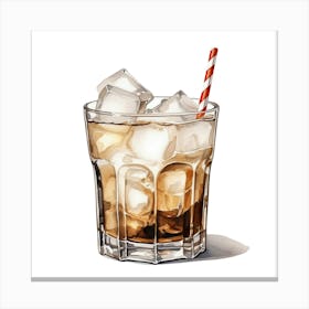 Iced Coffee In A Glass Canvas Print