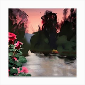 Roses By The River Canvas Print