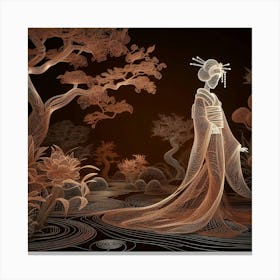 Creativel Geisha Illustration 180 Canvas Print