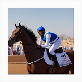 Jockey On A Horse Canvas Print