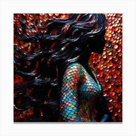 Maraclemente 3d Mosaic Black Mermaid Curly Long Hair Vibrant Me 0e990dc9 17a1 43dc A446 99ead65e5b1f Canvas Print