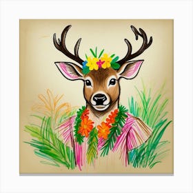 Deer Hawaiian Canvas Print