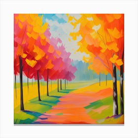 Autumn Trees Water Color Canvas Print