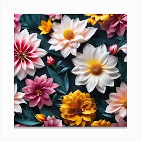 Paper Flowers 3 Canvas Print