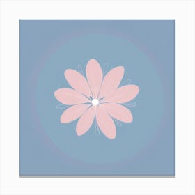 A White And Pink Flower In Minimalist Style Square Composition 464 Canvas Print