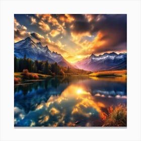 Sunrise In The Mountains 14 Canvas Print