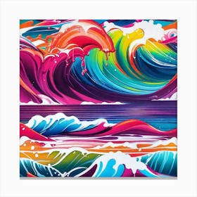 Rainbow Waves Canvas Print