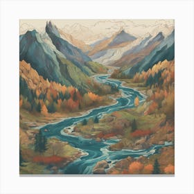 River In The Mountains 1 Canvas Print