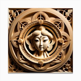 Golden Serenity: Celestial Geometry in Chinese Elegance 2 Canvas Print
