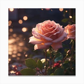 Roses In The Garden Canvas Print